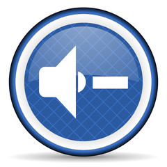 speaker volume blue icon music sign