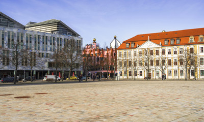 Landtag und Domplatz in Magdeburg