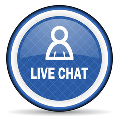 live chat blue icon
