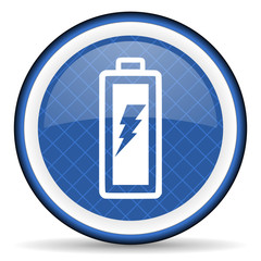 Fototapeta premium battery blue icon power sign