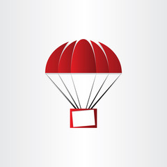 parachute with message box