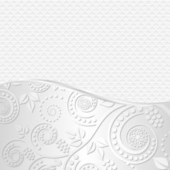 white background with floral theme and pattern