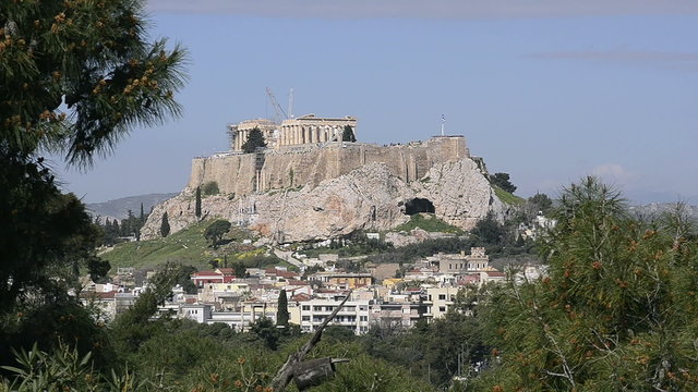 View of the ancient Acropolis in Greece