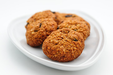 Oat cookies studio shot.
