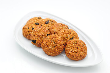 Oat cookies studio shot.
