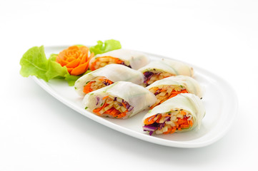Springrolls with vegetables etudio shot