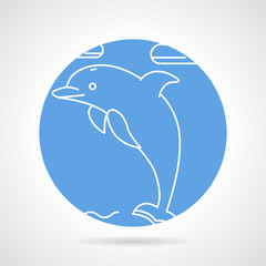 Round vector icon for dolphin