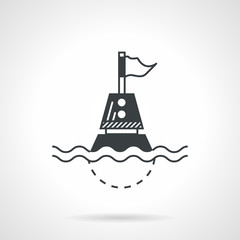 Black vector icon for floating buoy