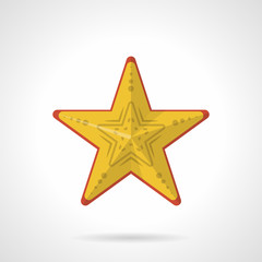 Flat style vector icon for yellow starfish