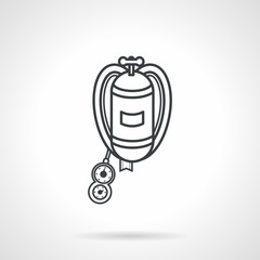 Obraz premium Black line vector icon for aqualung