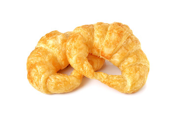 croissant with cheese on white background