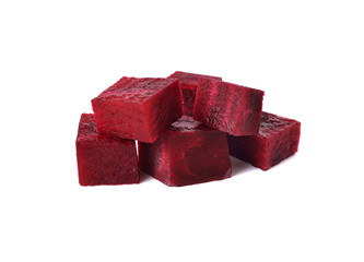 portion cut Beetroot on white background