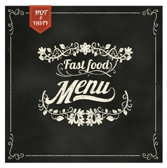 Restaurant Fast Foods menu on chalkboard vector format eps10