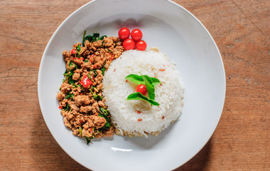 Rice Topped With Stir-fried Pork And Basil