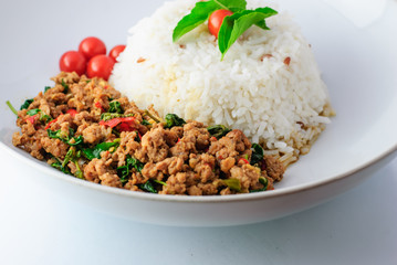 Rice Topped With Stir-fried Pork And Basil