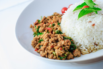 Rice Topped With Stir-fried Pork And Basil