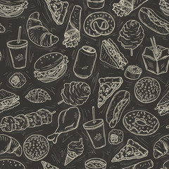 Fastfood seamless pattern