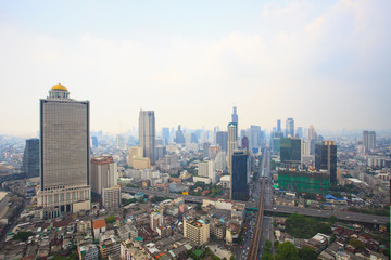 Fototapeta na wymiar top view in heart of bangkok building scene