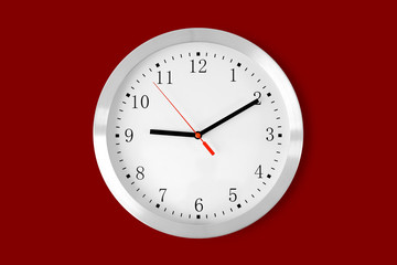 classic clock on red background
