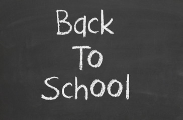 Back To School text on chalkboard