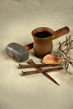 Crown of Thorns and Nails with Communion Elements