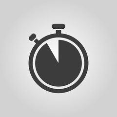 The stopwatch icon. Countdown symbol. Flat