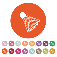 The badminton icon. Shuttlecock symbol. Flat