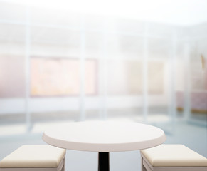 Table Top And Blur Office Background