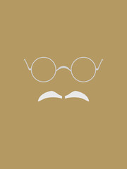 Eyeglasses and Gray Mustache Symbol