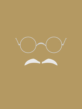 Eyeglasses and Gray Mustache Symbol