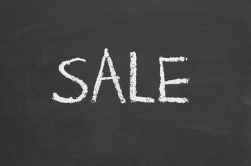 SALE text on chalkboard
