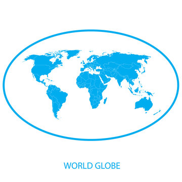 Earth globe - world map vector