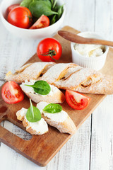 Baguette and cream cheese