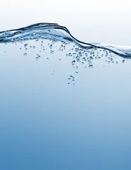 Poster Water Water en luchtbellen over witte achtergrond