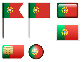 Obraz premium Portugal flag set