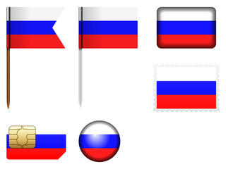 Fototapeta premium Russia flag set