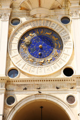 Astronomical Clock Tower, Details. Venice, Italy
