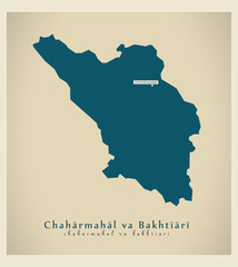 Modern Map - Chaharmahal va Bakhtiari IR