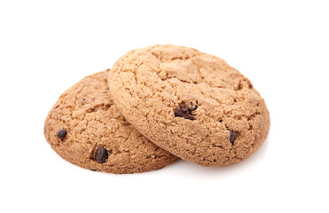 oat cookies on white background