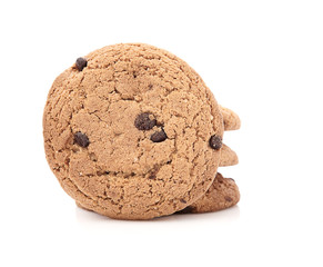 oat cookies on white background