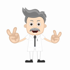 Ben Boy Funny happy scientist cartoon character comic expression