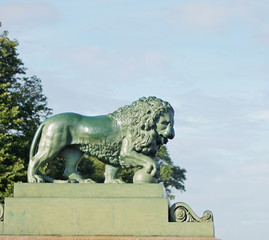 Fototapeta premium Lion sculpture at the Admiralty embankment, St. Petersburg
