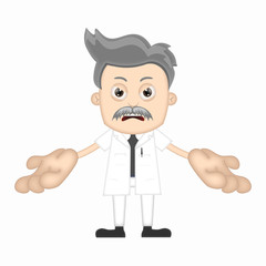 Ben Boy scientist angry cartoon character professor
