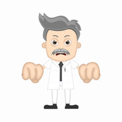 Ben Boy scientist angry cartoon character professor