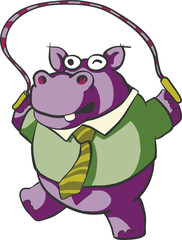 Hippo jumping rope