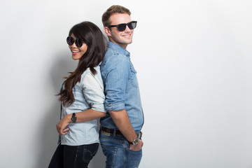 Young happy multicultural couple