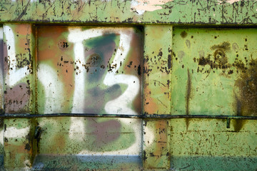 graffition an old metal gate