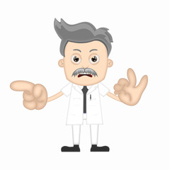 Ben Boy scientist angry cartoon character professor