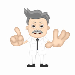 Ben Boy scientist angry cartoon character professor