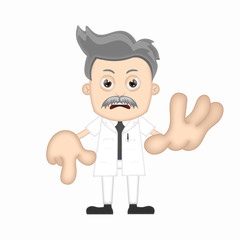 Ben Boy scientist angry cartoon character professor